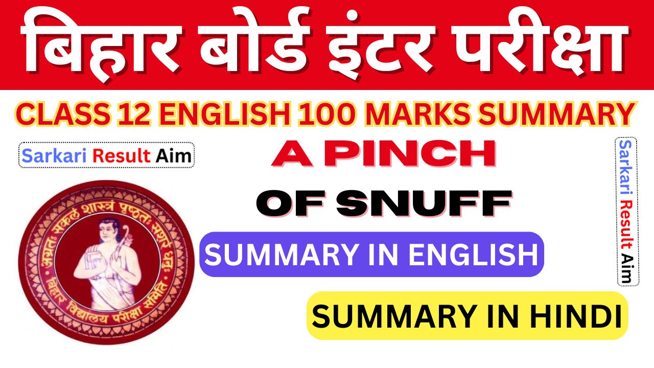 A Pinch Of Snuff Summary