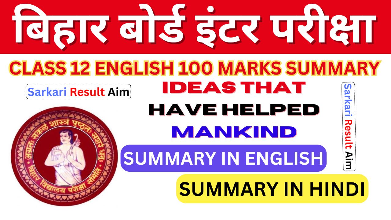 Ideas That Have Helped Mankind Summary