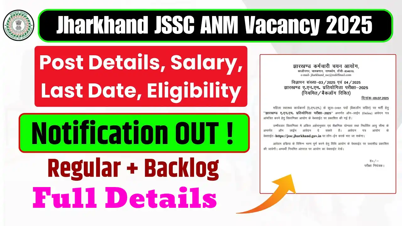 JSSC ANM Recruitment 2025