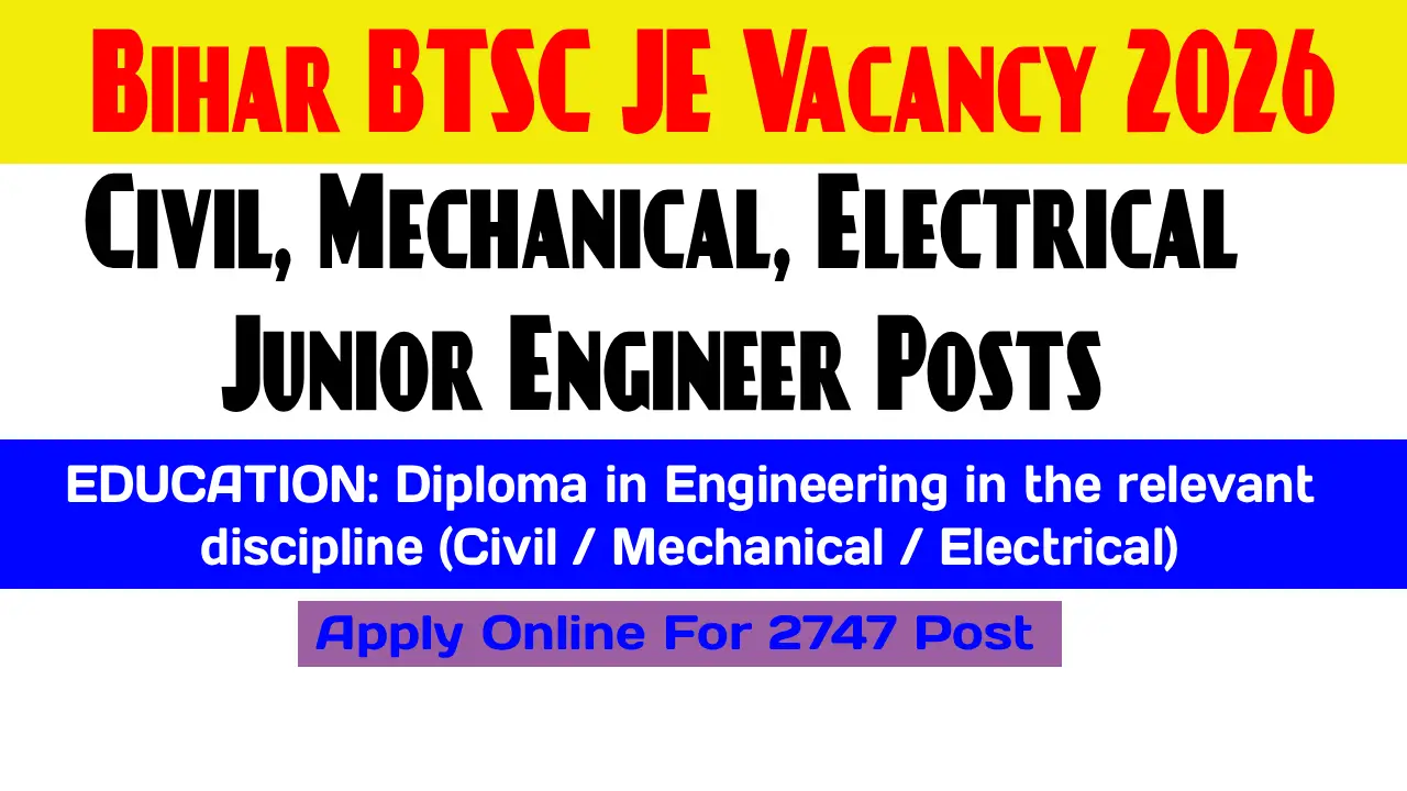 Bihar BTSC JE Vacancy 2026